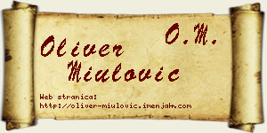 Oliver Miulović vizit kartica
